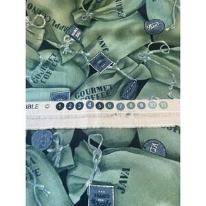 Fabric BTY Coffee Time Rose and Hubble Green‎ Blue Mocha Java